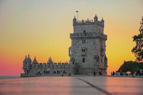 Belém Tower in Lisbon at sunset