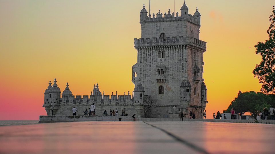 Belém Tower in Lisbon at sunset