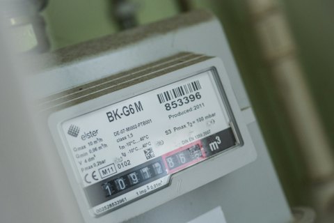 Close-up of a household electricity meter