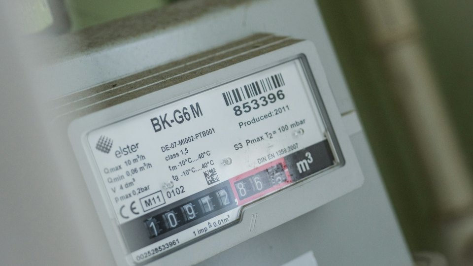 Close-up of a household electricity meter