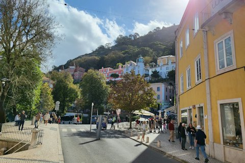 Sunny street in a Portuguese town