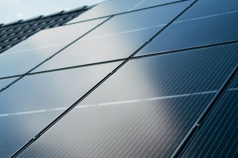 Close-up of a solar panel against the sky